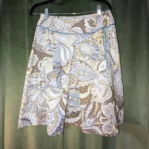 2000s Paisley Floral Pleated Skirt 97% Cotton